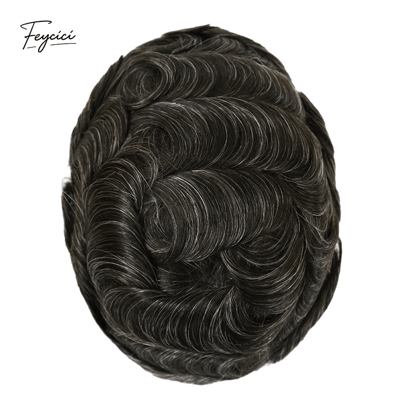 Classic Thin Skin Men’s Hair System - 0.12mm Durable Bio-Skin Toupee with V-Loop Front