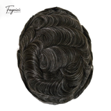 Feycici 8x10 inch invisible thin skin hair system for men with natural black hair, ideal for daily wear and seamless blend.