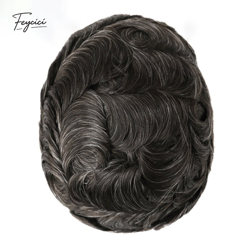 8"x10" Mono with Poly Hair System for Men –Natural Hair Piece 130% Density Toupee -Free Style