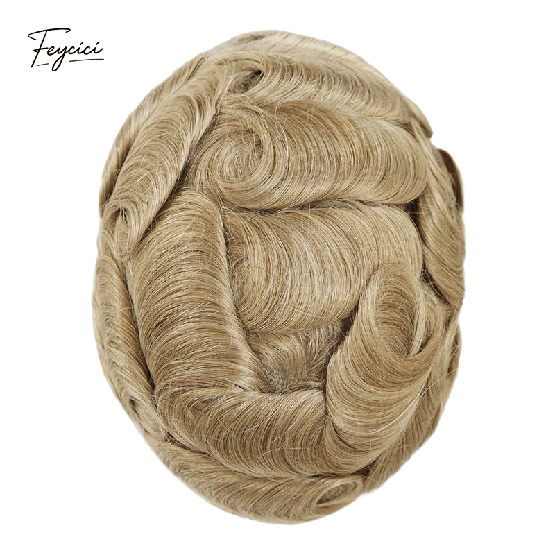 Classic Thin Skin Men’s Hair System - 0.12mm Durable Bio-Skin Toupee with V-Loop Front