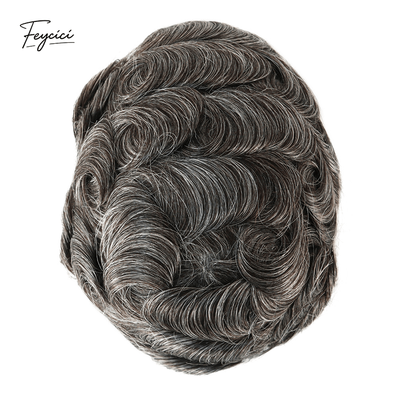 Classic Thin Skin Men’s Hair System - 0.12mm Durable Bio-Skin Toupee with V-Loop Front