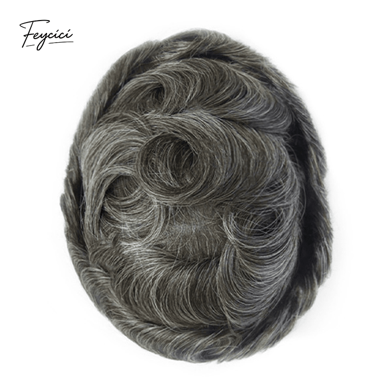 Ultra-Thin Skin Men’s Hair System - 0.08mm V-Loop Knotless Bio-Skin Toupee (8"x10")