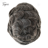 Feycici 8x10 inch black thin skin hair system for men, natural-looking hair piece designed for daily wear, lightweight and comfortable.