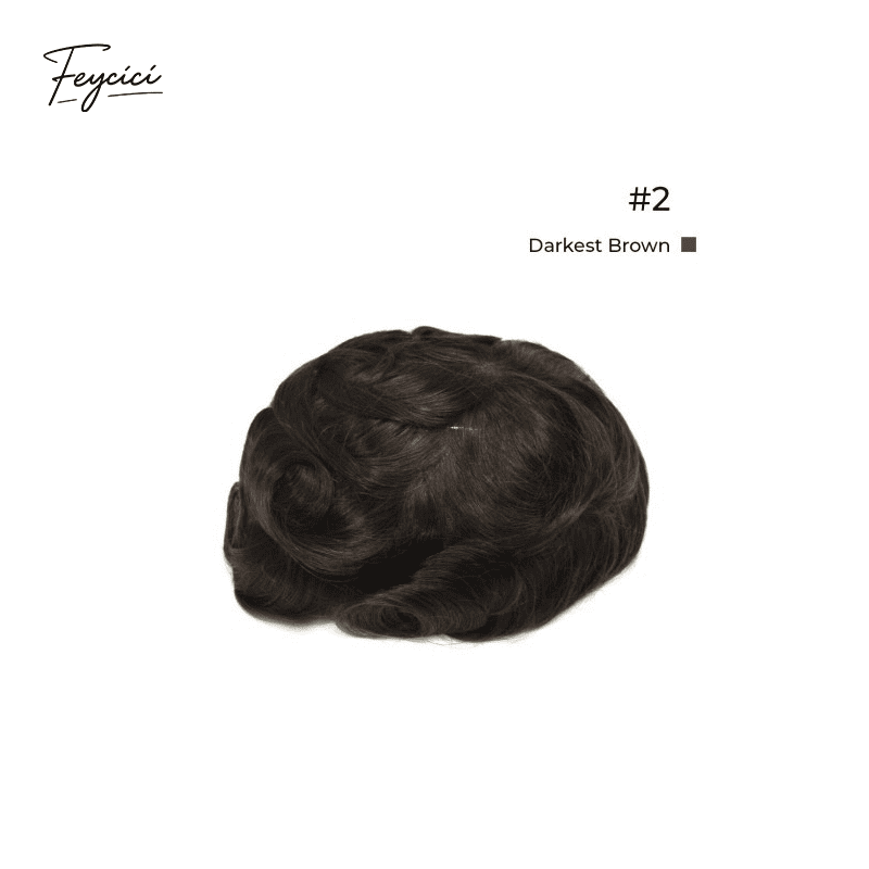 10x8" Lace Front Men’s Toupee - 0.06mm Clear PU Skin Base Human Hair Replacement System