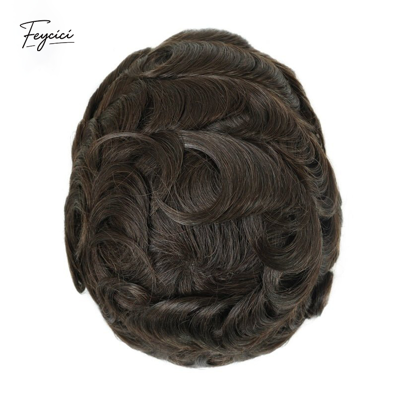8"x10" Thin Skin Hair System for Men –Natural Hair Piece V Loop Toupe -Free Style