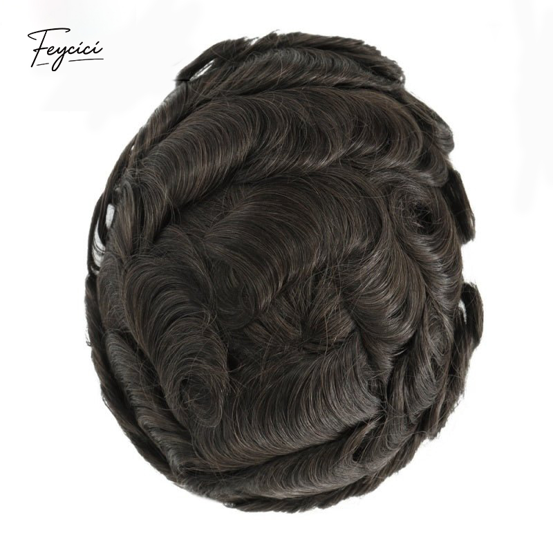 Mono With Poly Hair System for Men –Natural Hair Piece -Free Style Toupee- Mens Wigs Baldness