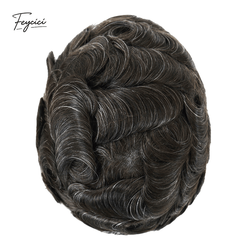 Classic Thin Skin Men’s Hair System - 0.12mm Durable Bio-Skin Toupee with V-Loop Front