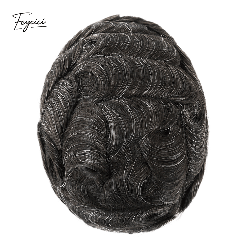 Classic Thin Skin Men’s Hair System - 0.12mm Durable Bio-Skin Toupee with V-Loop Front