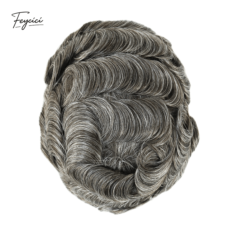 Classic Thin Skin Men’s Hair System - 0.12mm Durable Bio-Skin Toupee with V-Loop Front