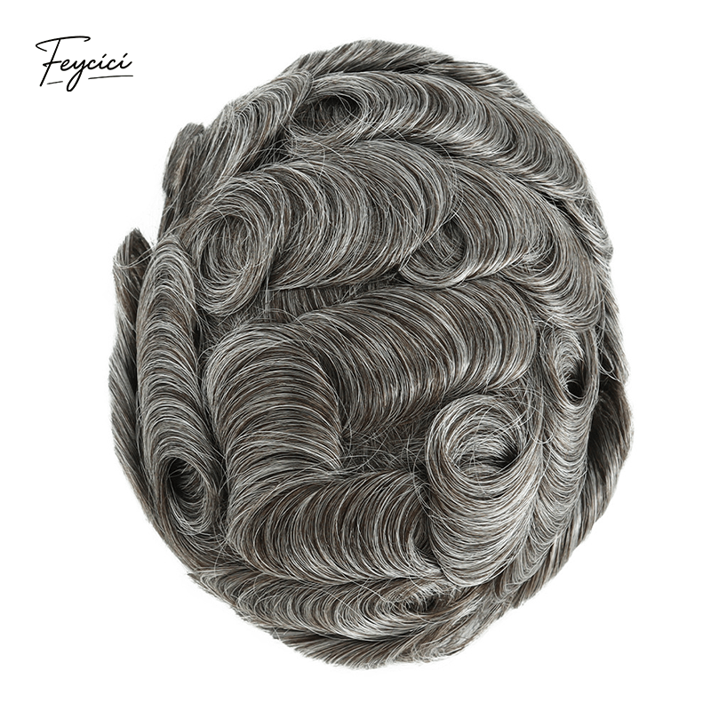 Classic Thin Skin Men’s Hair System - 0.12mm Durable Bio-Skin Toupee with V-Loop Front