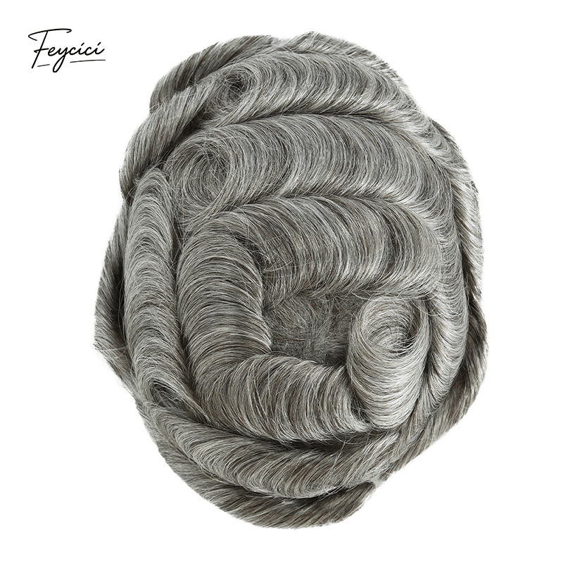 Classic Thin Skin Men’s Hair System - 0.12mm Durable Bio-Skin Toupee with V-Loop Front