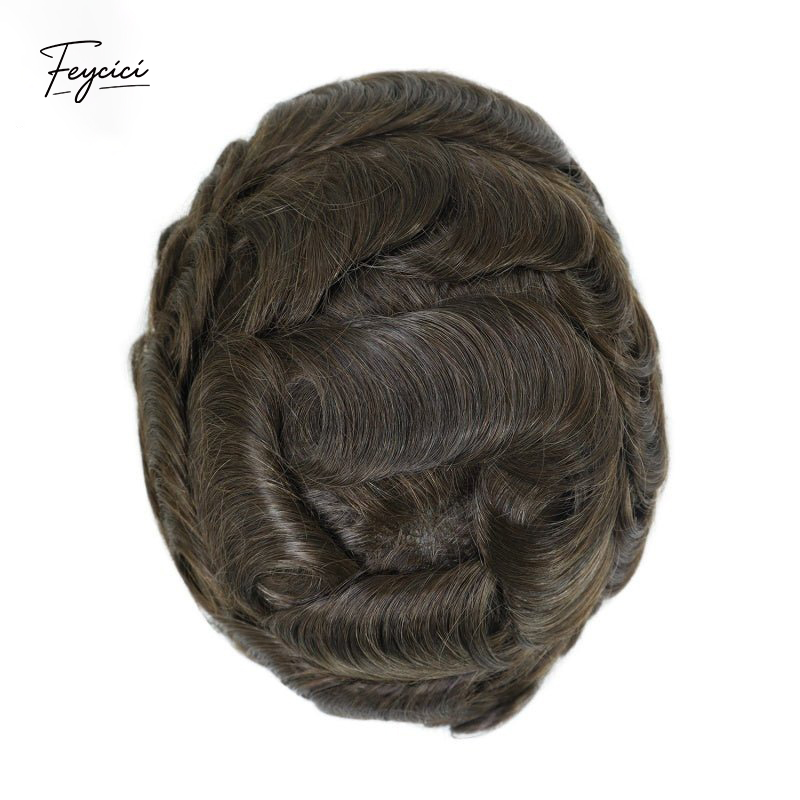8"x10" Thin Skin Hair System for Men –Natural Hair Piece V Loop Toupe -Free Style