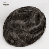 Mens Bio-Skin Toupee - 0.06-0.08mm Full PU V-Loop Knotless Human Hair Replacement System