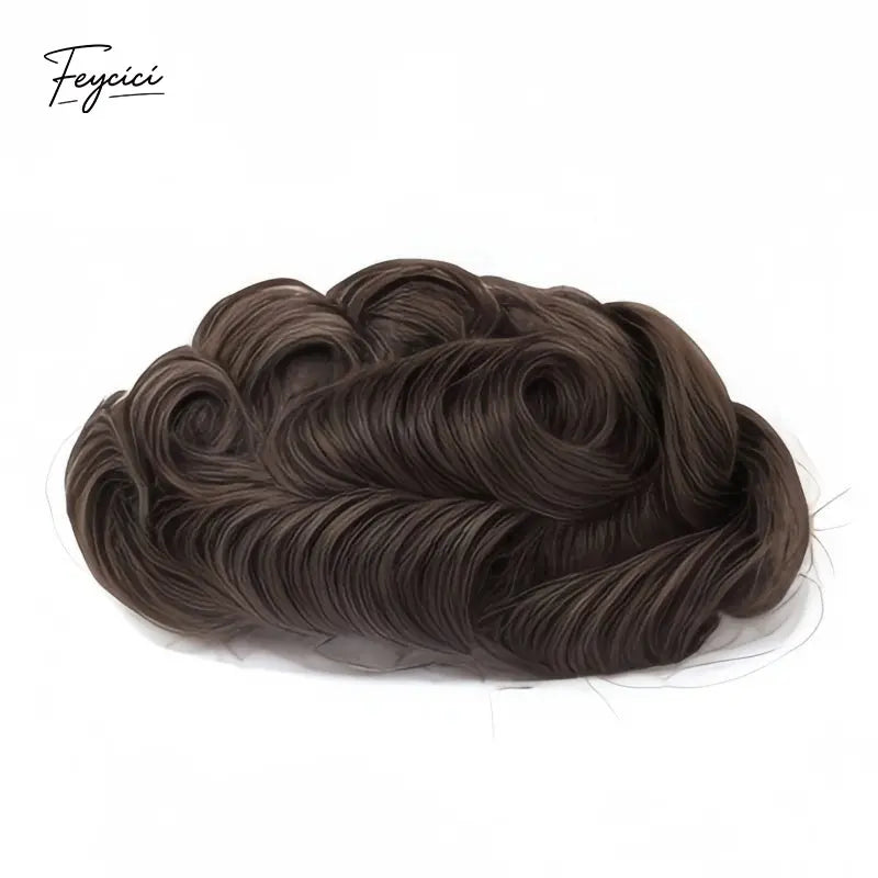 Feycici men's 8x10 inch breathable full lace hair system with natural hair for daily wear, designed for a comfortable fit.