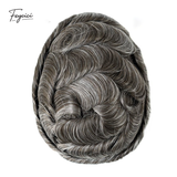 Feycici 8x10 inch mono with poly hair system for men, natural hair piece with 130% density, free styling options.