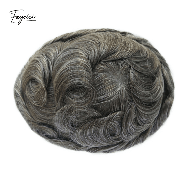 Ultra-Thin Skin Men’s Hair System - 0.08mm V-Loop Knotless Bio-Skin Toupee (8"x10")