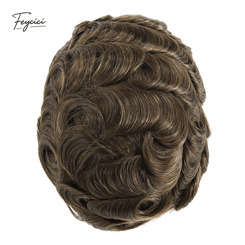 Classic Thin Skin Men’s Hair System - 0.12mm Durable Bio-Skin Toupee with V-Loop Front