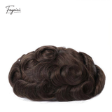 Feycici invisible full lace hair system for men with natural hair, hand-tied full coverage, 130% density, realistic appearance