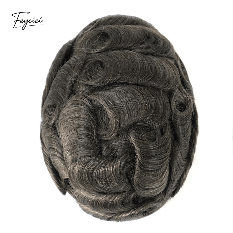 Classic Thin Skin Men’s Hair System - 0.12mm Durable Bio-Skin Toupee with V-Loop Front