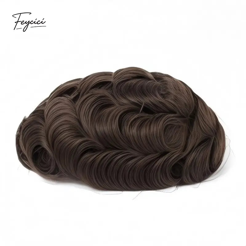Feycici men's 8x10 inch breathable full lace hair system with natural hair, designed for daily wear and comfortable fit