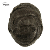 Feycici 8x10 inch invisible thin skin hair system for men with natural hair, V loop front, full hand-tied lace base, realistic appearance