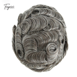 Feycici 8x10 inch invisible thin skin hair system for men with V loop front, full hand-tied natural hair piece.