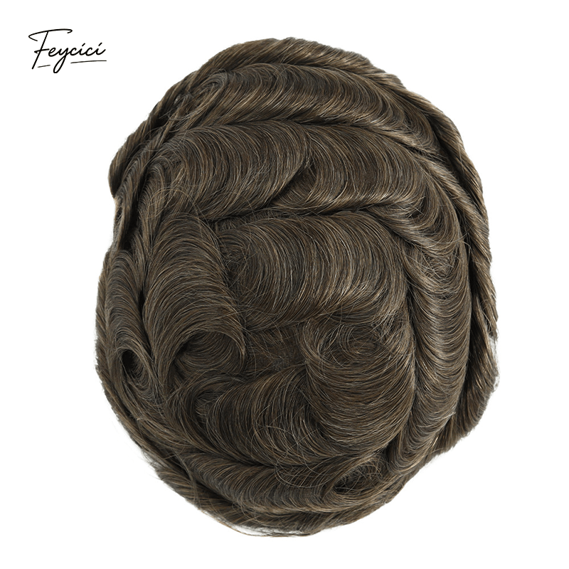 Classic Thin Skin Men’s Hair System - 0.12mm Durable Bio-Skin Toupee with V-Loop Front