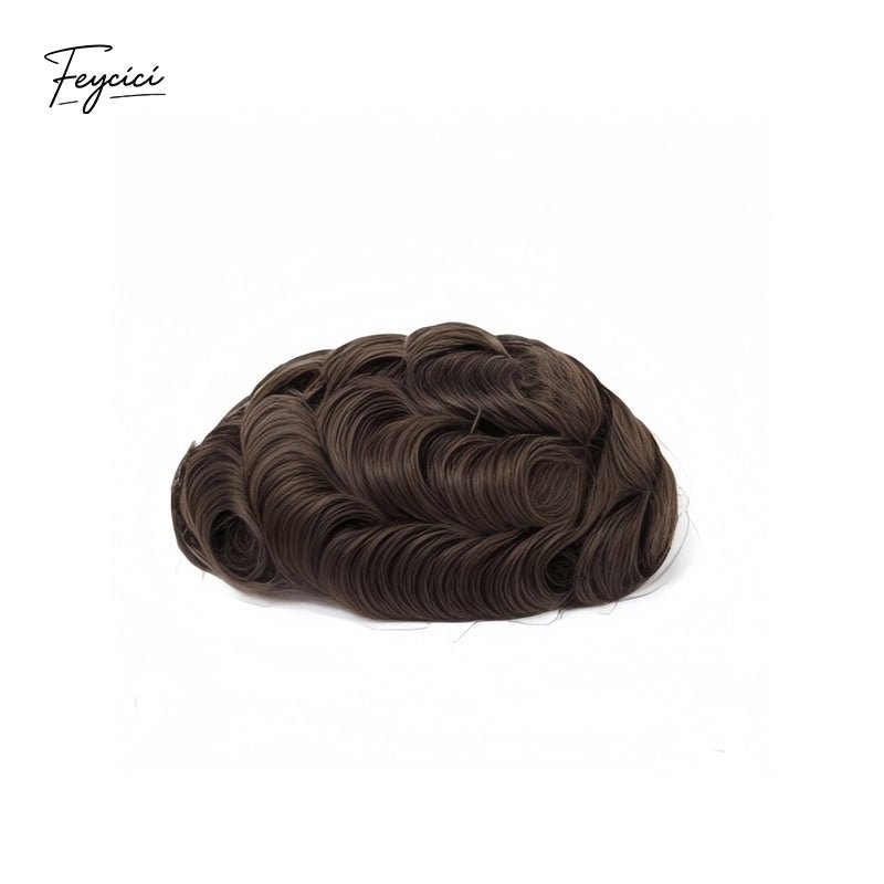 Invisible PU Hair System for Men –Natural Hair Piece Ultra Thin 0.06mm Full Hand Tied Natural Hair Piece