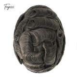 Feycici 8x10 inch invisible thin skin hair system for men with natural hair, V loop front, full hand-tied base, lightweight and realistic