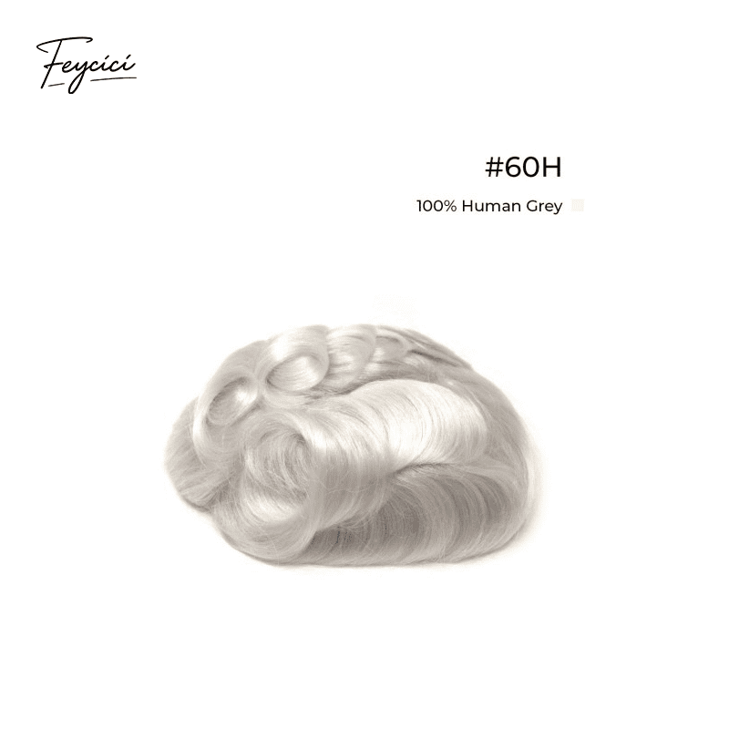 10x8" Lace Front Men’s Toupee - 0.06mm Clear PU Skin Base Human Hair Replacement System