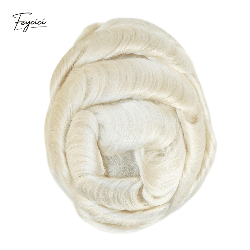 Ultra-Thin Skin Men’s Hair System - 0.08mm V-Loop Knotless Bio-Skin Toupee (8"x10")