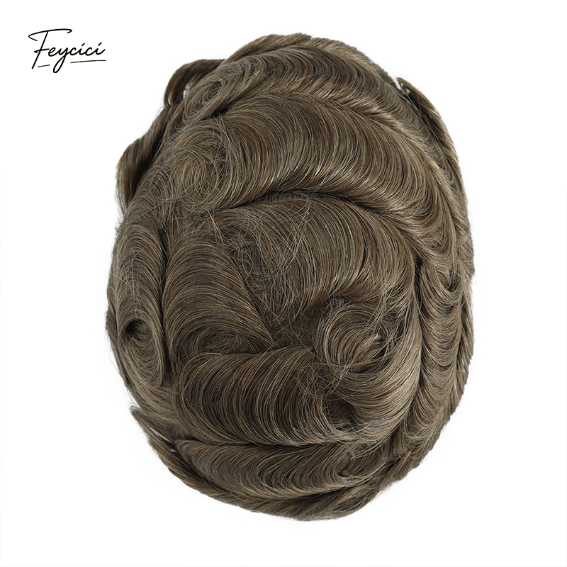Classic Thin Skin Men’s Hair System - 0.12mm Durable Bio-Skin Toupee with V-Loop Front