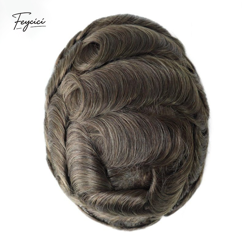 8"x10" Thin Skin Hair System for Men –Natural Hair Piece V Loop Toupe -Free Style