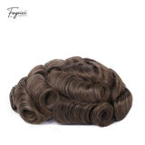 Feycici invisible full lace hair system for men, natural hand-tied full coverage with 130% density, showcasing realistic hairpiece.