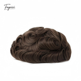Feycici invisible PU hair system for men with natural full hand-tied hair, ultra 0.12mm thick hair piece, realistic scalp appearance