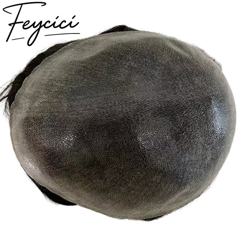 7*9 Pu Mens Wigs Baldness-Natural Hair Piece-Free Style Hair System Toupee