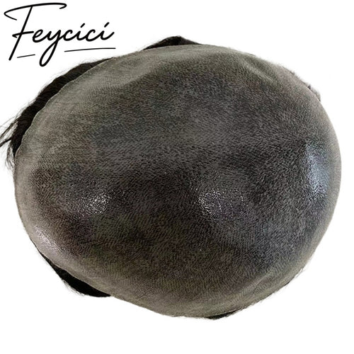 7*9 Pu Mens Wigs Baldness-Natural Hair Piece-Free Style Hair System Toupee