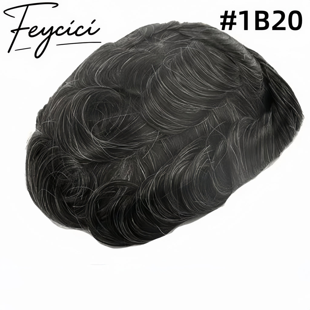 7*9 Pu Mens Wigs Baldness-Natural Hair Piece-Free Style Hair System Toupee3