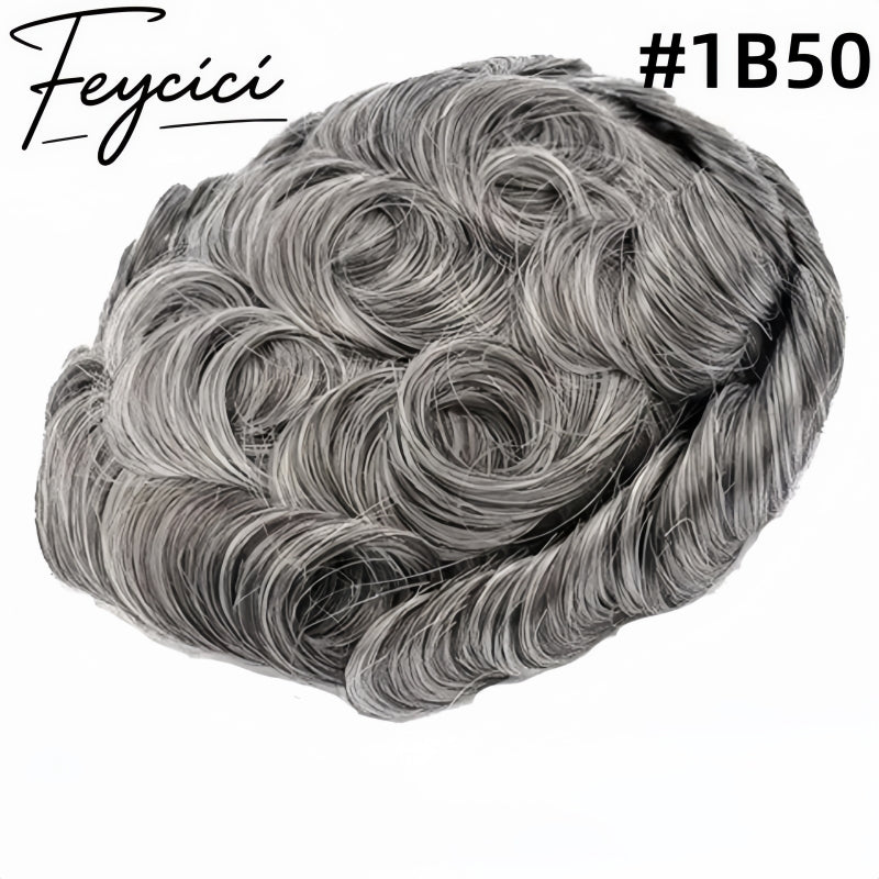 7*9 Pu Mens Wigs Baldness-Natural Hair Piece-Free Style Hair System Toupee6