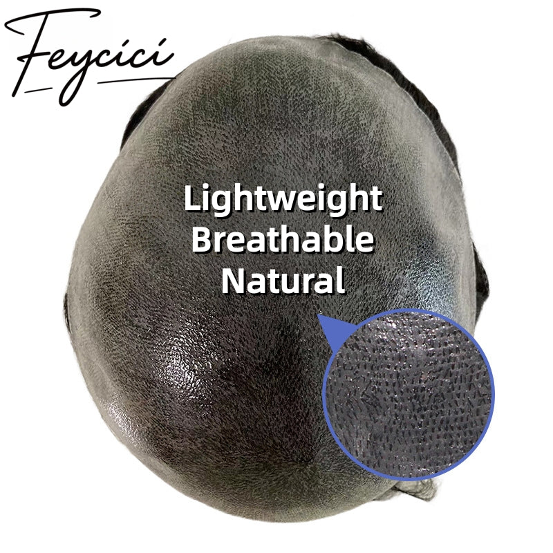 7*9 Pu Mens Wigs Baldness-Natural Hair Piece-Free Style Hair System Toupee8