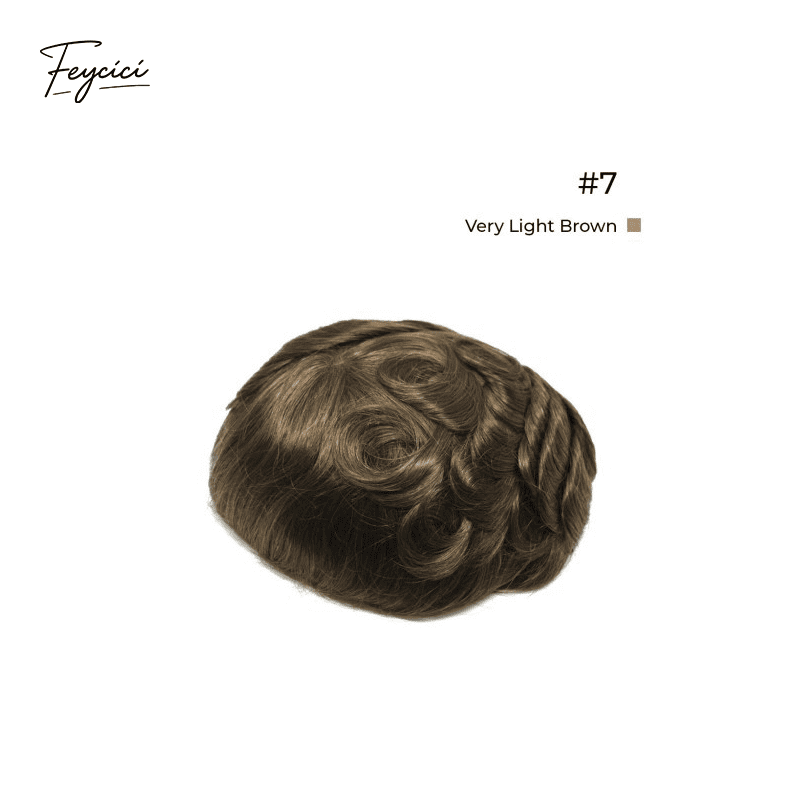 10x8" Lace Front Men’s Toupee - 0.06mm Clear PU Skin Base Human Hair Replacement System