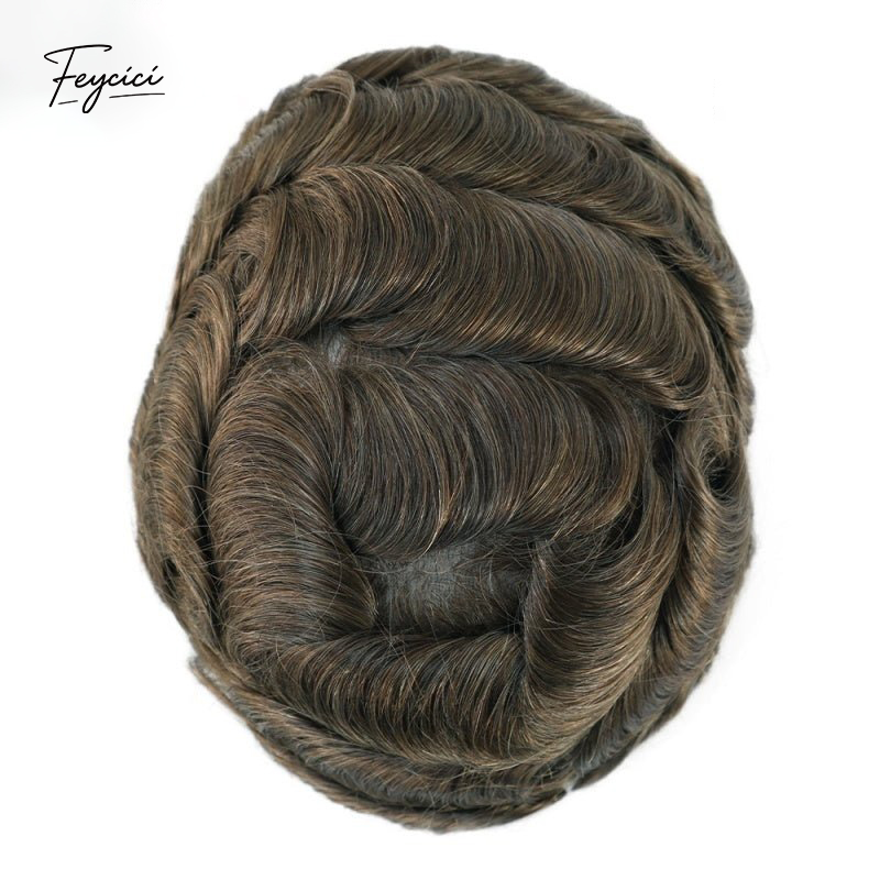 8"x10" Thin Skin Hair System for Men –Natural Hair Piece V Loop Toupe -Free Style