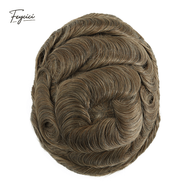 Classic Thin Skin Men’s Hair System - 0.12mm Durable Bio-Skin Toupee with V-Loop Front