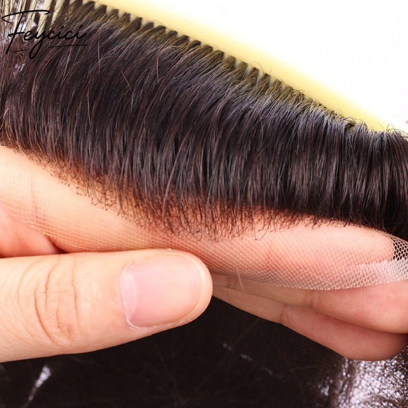 8*10' Breathable Full Lace Hair System for Men –Natural Hair Piece - Best for Daily Wear12