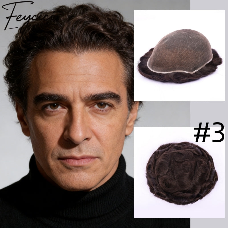 8*10' Breathable Full Lace Hair System for Men –Natural Hair Piece - Best for Daily Wear20