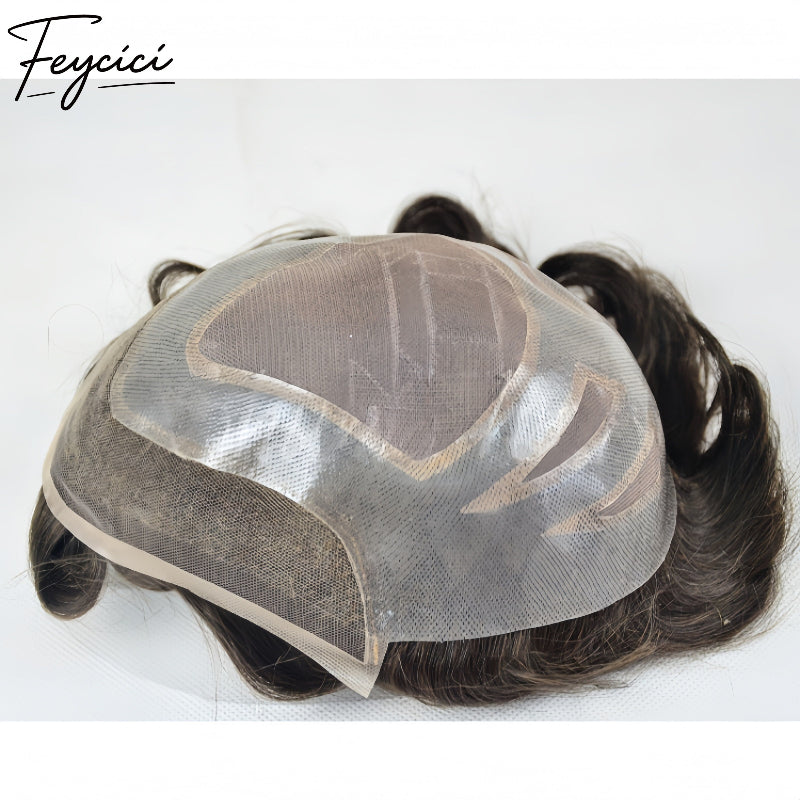 8*10' Durable Lace Top With PU Hair System for Men –Natural Hair Piece - 130% Density4