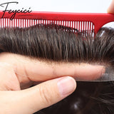 8*10' Durable Lace Top With PU Hair System for Men –Natural Hair Piece - 130% Density8