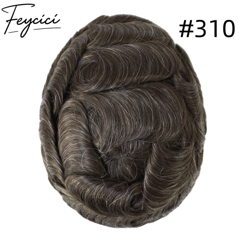 8*10' French Lace With PU Hair System for Men –Natural Hair Piece 130% Density -Free Style15