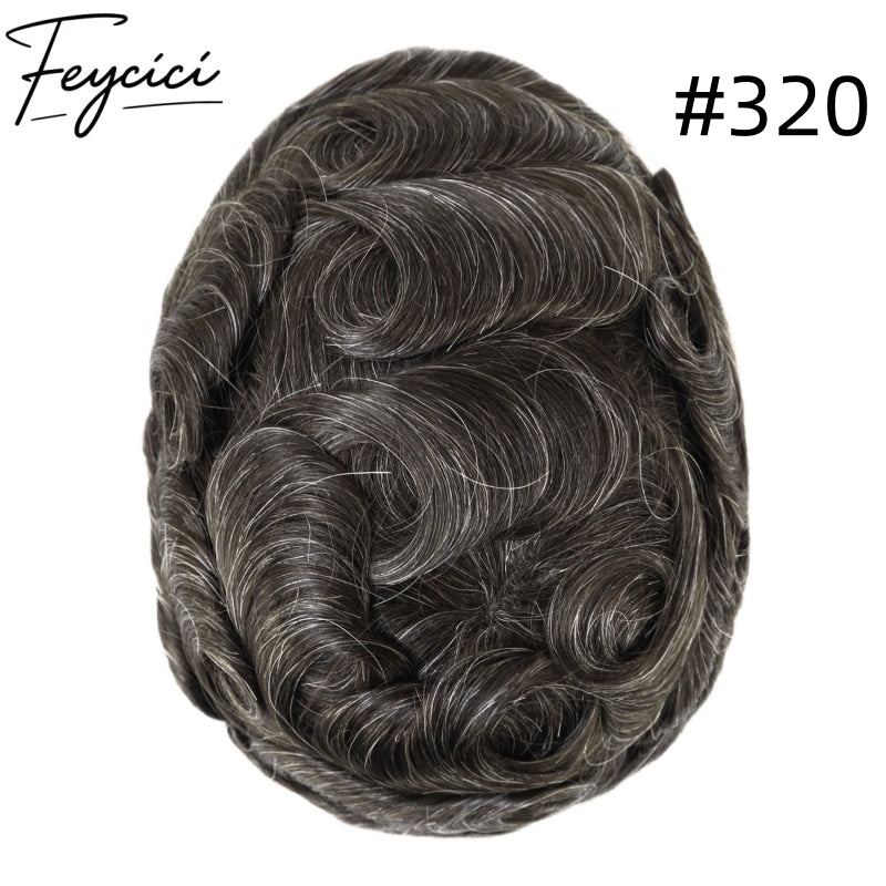 8*10' French Lace With PU Hair System for Men –Natural Hair Piece 130% Density -Free Style16