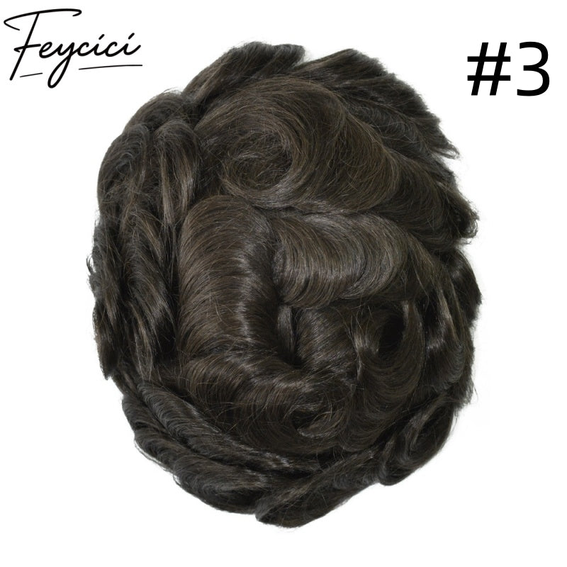 8*10' French Lace With PU Hair System for Men –Natural Hair Piece 130% Density -Free Style21
